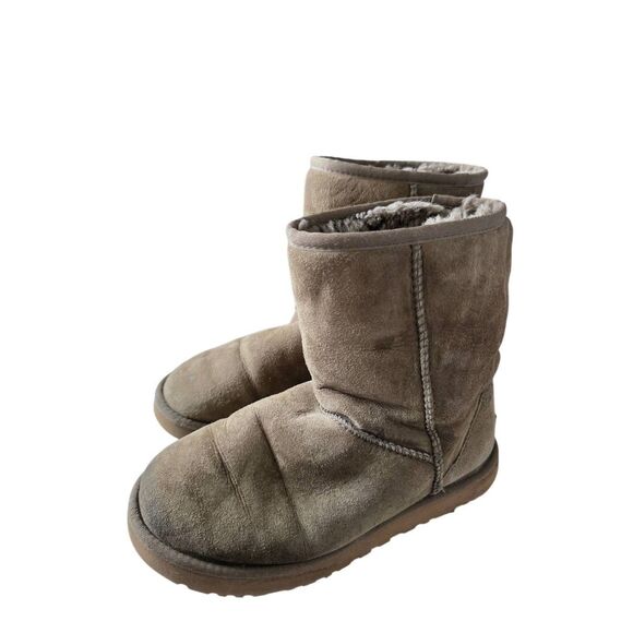 UGG Classic Short Boot ll Boot Burnt Gray  Size 7 Shearling Suede Pull On Bootie - Picture 4 of 7